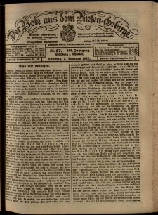 Der Bote aus dem Riesen-Gebirge : Zeitung für alle Stände, R. 108, 1920, nr 27