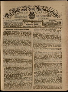 Der Bote aus dem Riesen-Gebirge : Zeitung für alle Stände, R. 108, 1920, nr 81