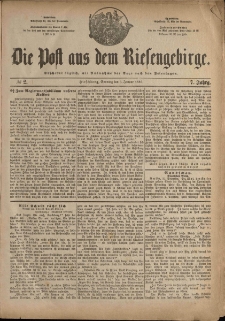 Die Post aus dem Riesengebirge, 1886, nr 2