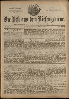 Die Post aus dem Riesengebirge, 1886, nr 17