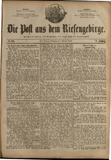 Die Post aus dem Riesengebirge, 1886, nr 33