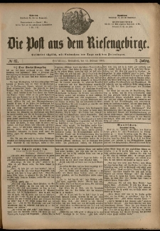Die Post aus dem Riesengebirge, 1886, nr 37