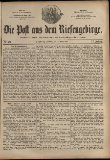 Die Post aus dem Riesengebirge, 1886, nr 58