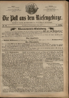 Die Post aus dem Riesengebirge, 1886, nr 70