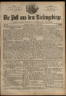 Die Post aus dem Riesengebirge, 1886, nr 78