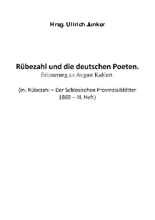 R&uuml;bezahl und die deutschen Poeten [Dokument elektroniczny]