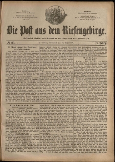 Die Post aus dem Riesengebirge, 1886, nr 85