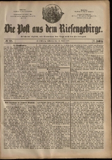 Die Post aus dem Riesengebirge, 1886, nr 88