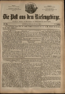 Die Post aus dem Riesengebirge, 1886, nr 96
