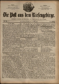 Die Post aus dem Riesengebirge, 1886, nr 98