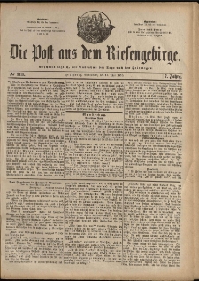Die Post aus dem Riesengebirge, 1886, nr 113