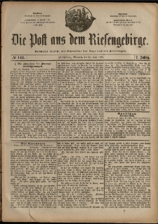 Die Post aus dem Riesengebirge, 1886, nr 143