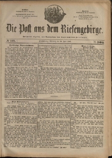 Die Post aus dem Riesengebirge, 1886, nr 149