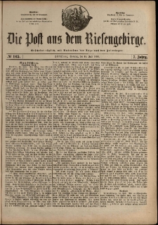 Die Post aus dem Riesengebirge, 1886, nr 165