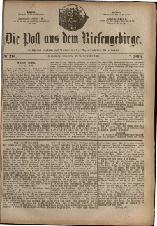 Die Post aus dem Riesengebirge, 1886, nr 216