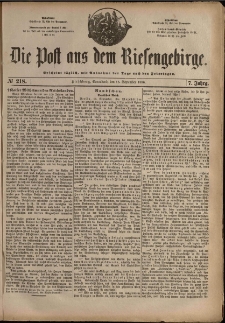 Die Post aus dem Riesengebirge, 1886, nr 218