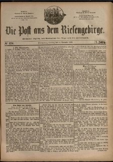 Die Post aus dem Riesengebirge, 1886, nr 279