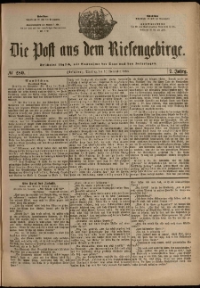 Die Post aus dem Riesengebirge, 1886, nr 280