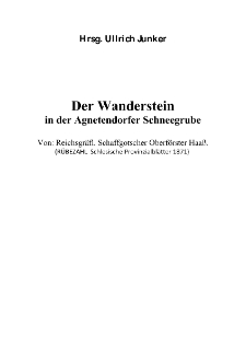 Der Wanderstein in der Agnetendorfer Schneegrube [Dokument elektroniczny]