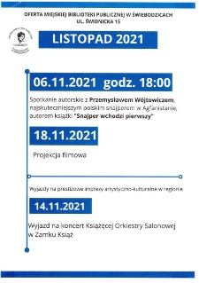 Oferta miejskiej biblioteki publicznej w Świebodzicach - plakat [Dokument życia społecznego]