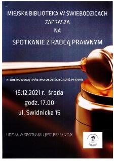 Spotkanie z radcą prawnym - plakat [Dokument życia społecznego]