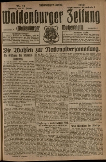 Waldenburger Zeitung, Jg. 65, 1919, nr 17