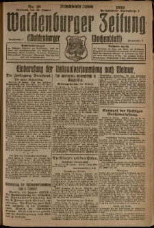 Waldenburger Zeitung, Jg. 65, 1919, nr 18