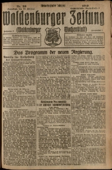 Waldenburger Zeitung, Jg. 65, 1919, nr 39