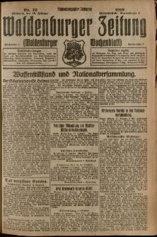 Waldenburger Zeitung, Jg. 65, 1919, nr 42