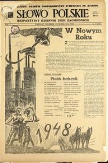 Słowo Polskie : bezpartyjny dziennik ziem zachodnich, 1948, nr 1 [1.01]