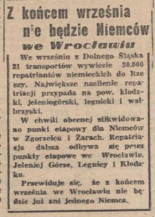 Z końcem września nie będzie Niemców we Wrocławiu
