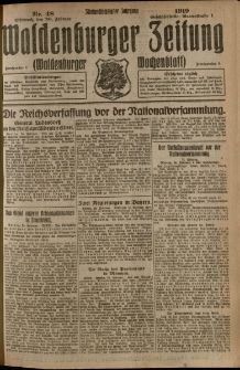Waldenburger Zeitung, Jg. 65, 1919, nr 48