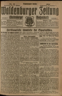 Waldenburger Zeitung, Jg. 65, 1919, nr 49