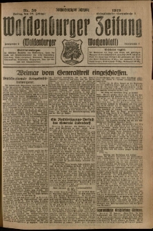 Waldenburger Zeitung, Jg. 65, 1919, nr 50