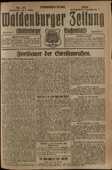 Waldenburger Zeitung, Jg. 65, 1919, nr 51