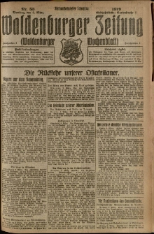 Waldenburger Zeitung, Jg. 65, 1919, nr 53