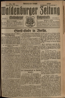 Waldenburger Zeitung, Jg. 65, 1919, nr 58