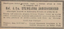 Nekrolog - Sylwester Jankowski