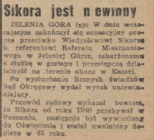 Sikora jest niewinny