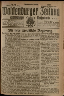 Waldenburger Zeitung, Jg. 65, 1919, nr 72