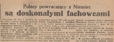Polacy powracający z Niemiec - są doskonałymi fachowcami