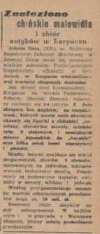 Znaleziono chińskie malowidła i zbiór antyków w Karpaczu