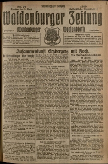 Waldenburger Zeitung, Jg. 65, 1919, nr 77