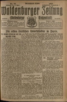 Waldenburger Zeitung, Jg. 65, 1919, nr 78