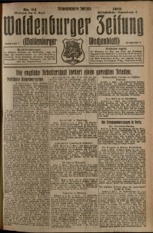 Waldenburger Zeitung, Jg. 65, 1919, nr 84