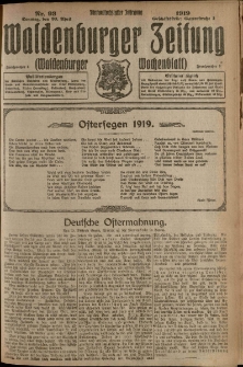 Waldenburger Zeitung, Jg. 65, 1919, nr 93