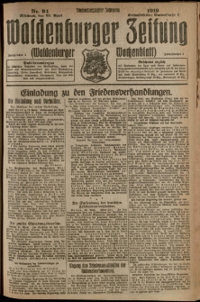 Waldenburger Zeitung, Jg. 65, 1919, nr 94