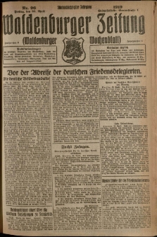 Waldenburger Zeitung, Jg. 65, 1919, nr 96