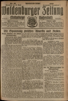 Waldenburger Zeitung, Jg. 65, 1919, nr 97