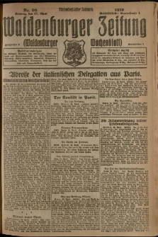 Waldenburger Zeitung, Jg. 65, 1919, nr 98